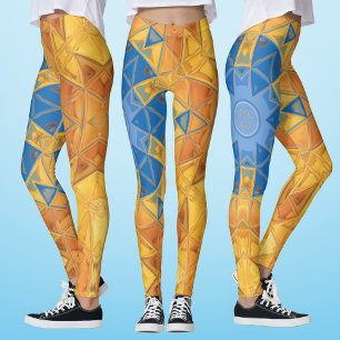 Leggings Mosaic Mandala Naranja y Azul