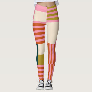 Leggings Mosaico abstracto geométrico retro