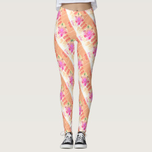 Leggings mosaico abstracto MODERNO de dibujo-rosa-claro-mar