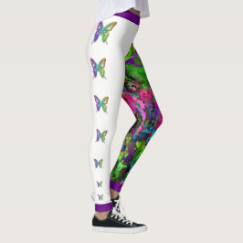 Leggings [Mosaico Arcoiris] Mariposas con efecto de vidrio 