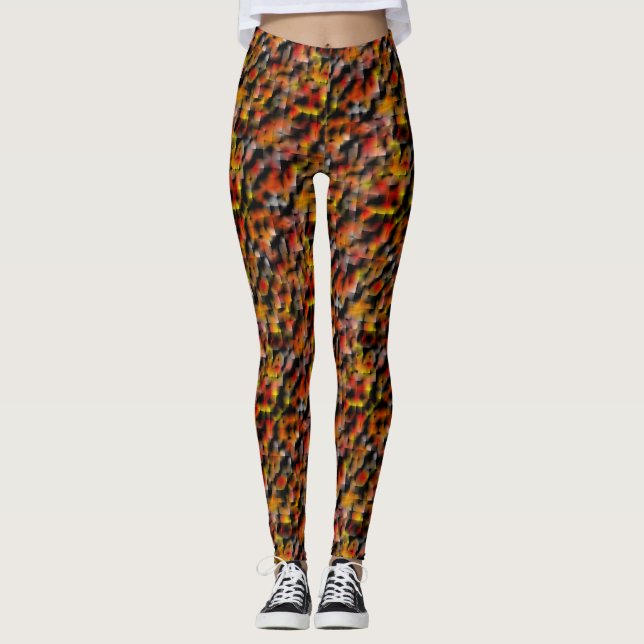 Leggings Mosaico con mezcla de manchas de gradiente rojas y (Anverso)