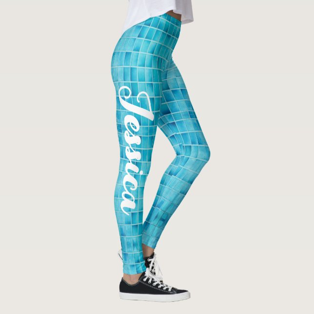 Leggings mosaico de azulejos de vidrio azul (Derecha)