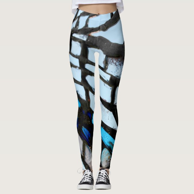Leggings Mosaico de Espejo Abstracto (Anverso)