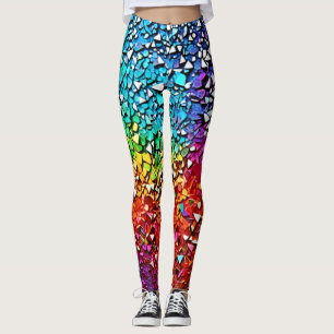 Leggings Mosaico de fragmentos de arcoiris