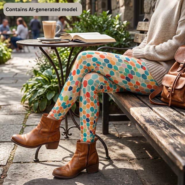 Leggings Mosaico de Hexágono Colorido (Subido por el creador)