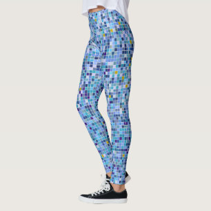 Leggings Mosaico de tonos azules