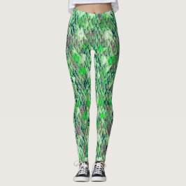 Leggings Mosaico en triángulos verdes con tonos degradados