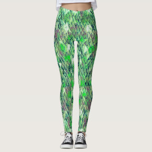 Leggings Mosaico en triángulos verdes con tonos degradados
