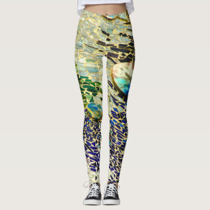Leggings Mosaico Español Azul Verde