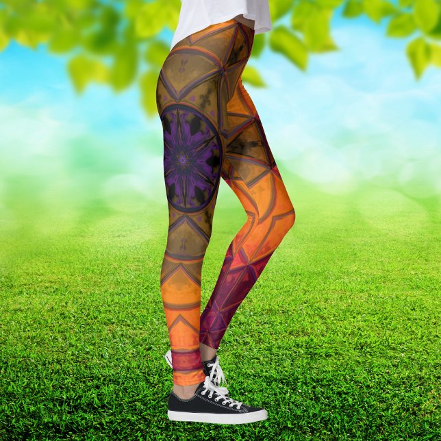 Leggings Mosaico Kaleidoscope Flor amarillo y morado (Subido por el creador)