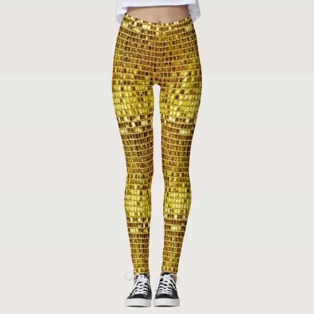 Leggings Mosaicos de oro Elegante lujo moderno (Anverso)