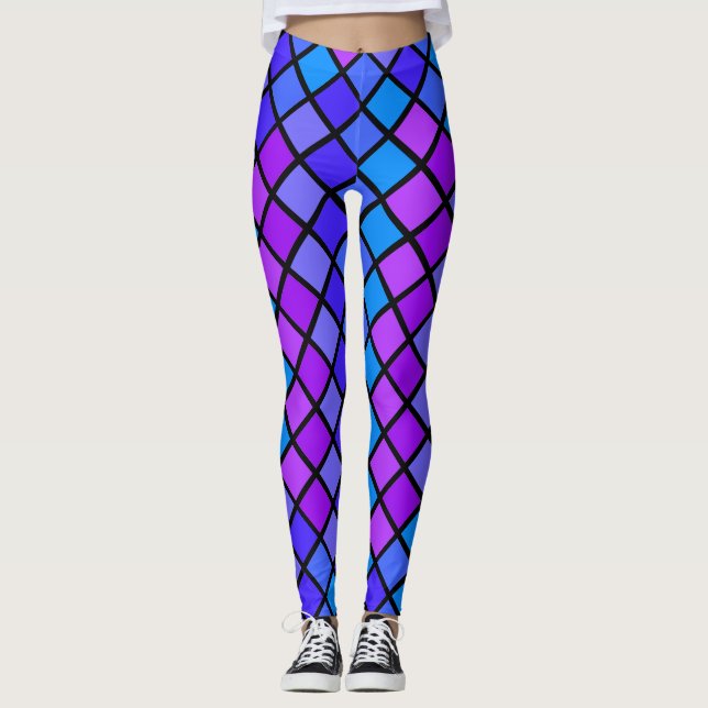 Leggings Mosiaco turquesa rosa morado (Anverso)