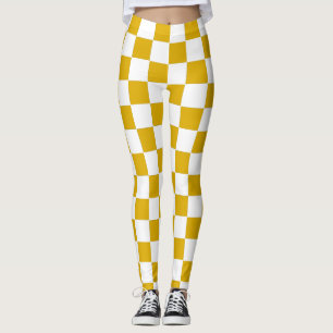 Leggings Mostaza amarilla y blanca a cuadros