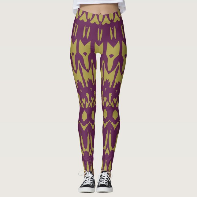 Leggings Mostaza marrón moderna "Ratti_Creative_Arts" (Anverso)