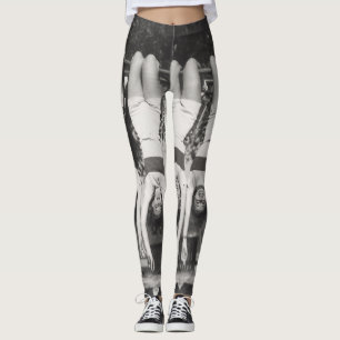 Leggings Mostrar chicas en bares de monos, diseño juguetón.