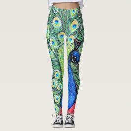 Leggings Mostrar pintura de pavo real