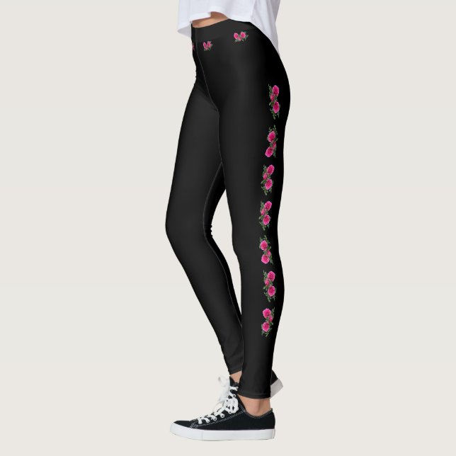 Leggings Motif Black Rosa (Izquierda)