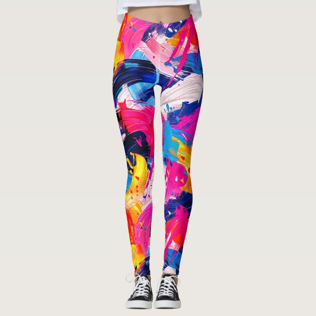 Leggings motif coups de pinceaux (Anverso)
