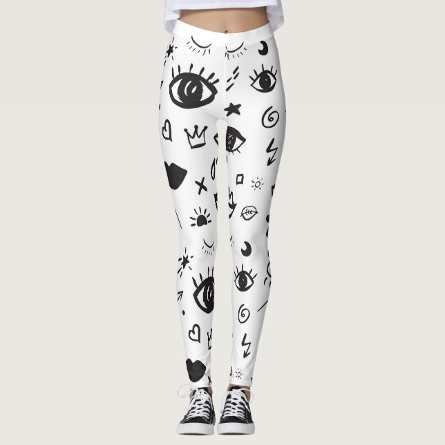 Leggings Motif de ojos: Patrón de moda de época (Anverso)