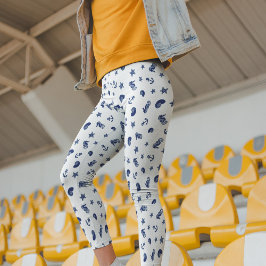 Leggings Motif marino con caballitos de mar