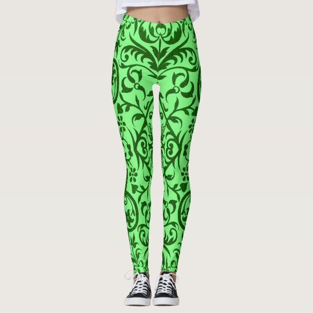 Leggings Motif victoriano en verde (Anverso)