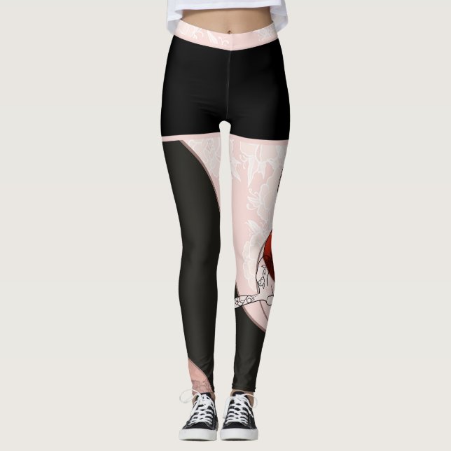 Leggings Motifs Floraux & Chat (Anverso)