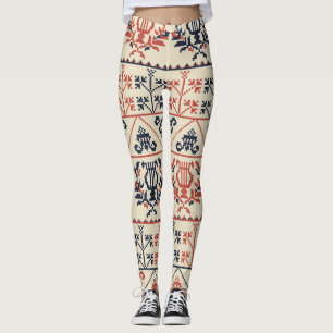 Leggings Motivo de bordado palestino, patrón ininterrumpido