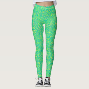 Leggings Motivo de mosaico de color verde/amarillo elegante