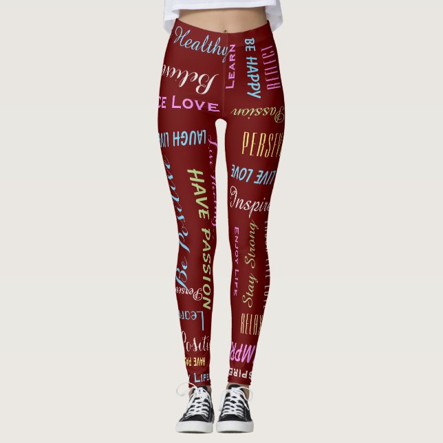 Leggings MOTIVO inspirador ELEGIR TU Yoga DE COLOR (Anverso)