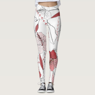 Leggings Motivos botánicos: Vintage de flores aisladas