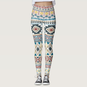 Leggings Motivos tribales aztecos: diseño sin foco geométri
