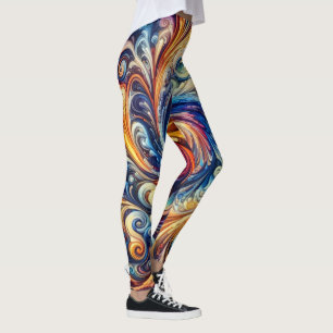 Leggings Movimiento colorido Resumen de arte