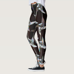 Leggings Movimiento iridiscente plateado twill molino de vi