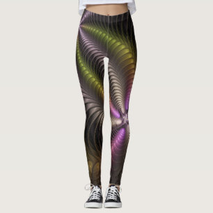Leggings Movimiento poderoso Abstracto de arte fractal colo