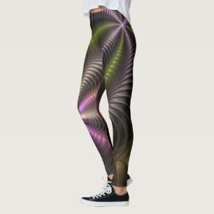 Leggings Movimiento poderoso Abstracto de arte fractal colo