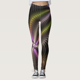 Leggings Movimiento poderoso Abstracto de arte fractal colo