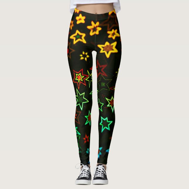 Leggings Muchas estrellas brillantes de color (Anverso)