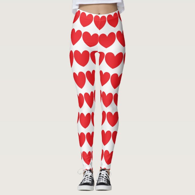Leggings Muchas piernas El día de San Valentín del corazón (Anverso)