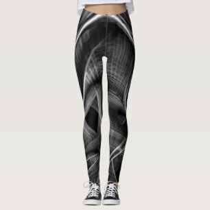 Leggings Mucho retorcido con ranuras grises sobre fondo osc