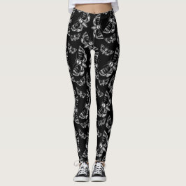Leggings Muerte Cabeza Moth Nu Gótico Gótica Alternativa