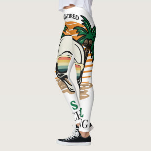 Leggings Muerto Divertido Cansado Todavía Relajado Cráneo R