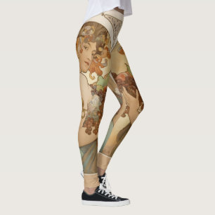 Leggings Mujer Art Nouveau con Alphonse Mucha Fruta