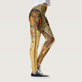 Leggings Mujer Art Nouveau con falsedad de pelo largo