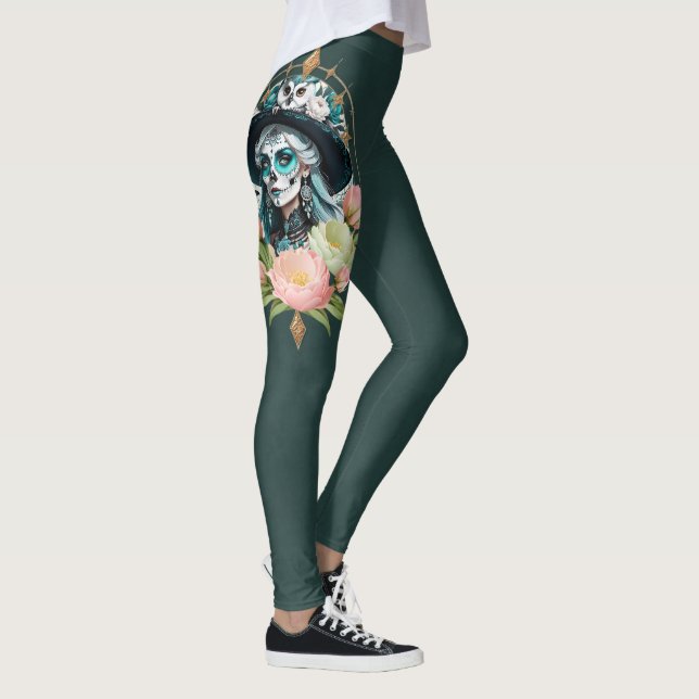 Leggings Mujer asombrosa con un impresionante maquillaje de (Derecha)