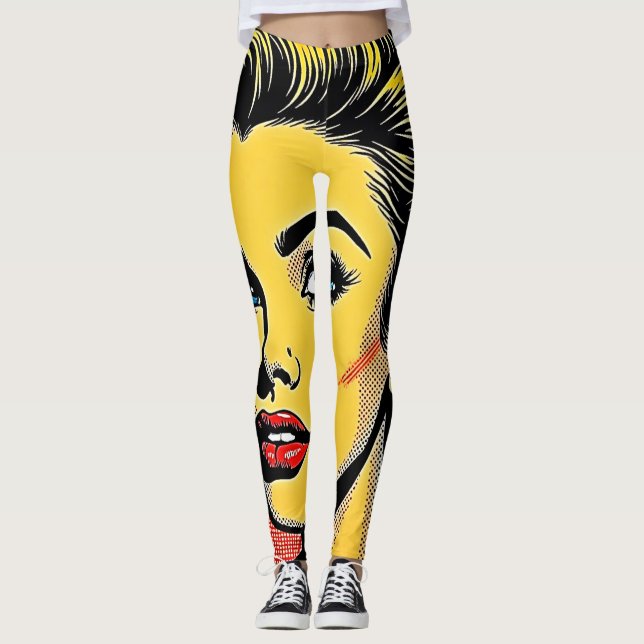 Leggings Mujer de Pop Art Negrita Definida (Anverso)