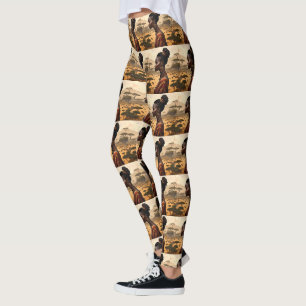 Leggings Mujer Tribal Vigilando Su Paisaje Africano,