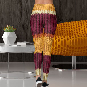 Leggings Mujeres activas tejen textura de manta gráfico pat