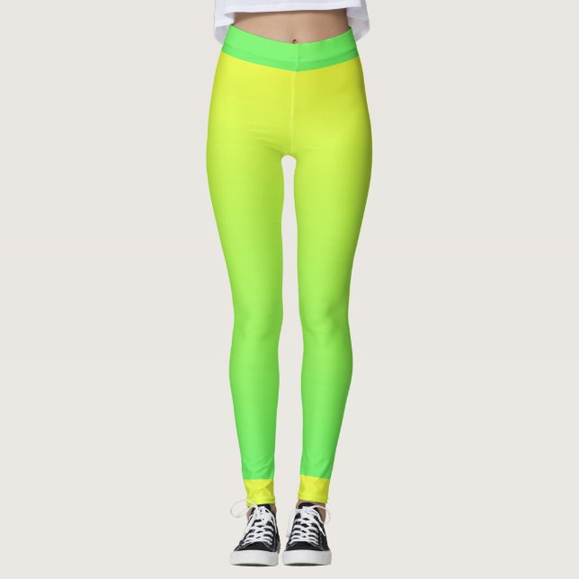 Leggings Mujeres amarillas/verdes (Anverso)