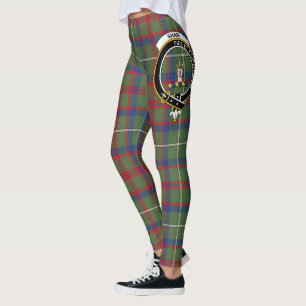 Leggings Mujeres Clan Shaw Verde Moderno Cresta Tartán Scot