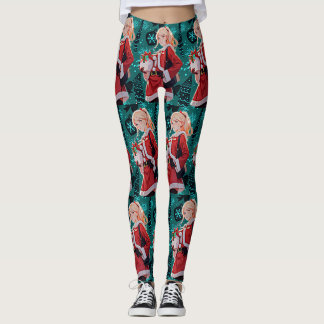 Leggings mujeres con disfraces de ayudantes de santas